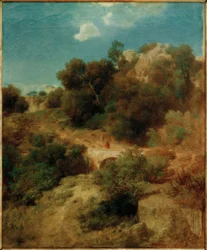Rocky Mountain Landscape with Bridge